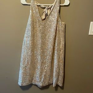 Loft sequin shift dress, with pockets!